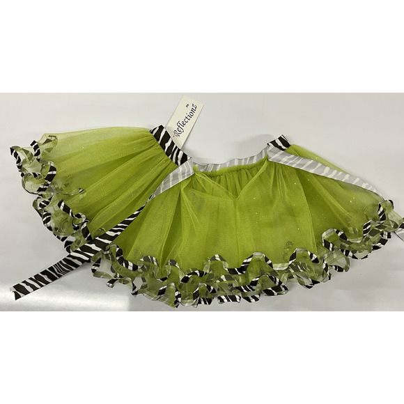 NWT Toddler Green Glitter Reflection Tutu SZ 2T RibbonTie Adjustable Closure - Picture 2 of 5